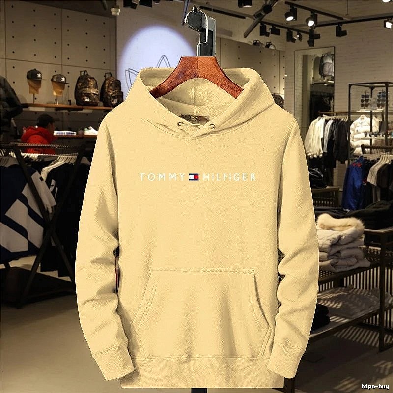Tommy Hilfiger Beige Logo Hoodie Logo Detail