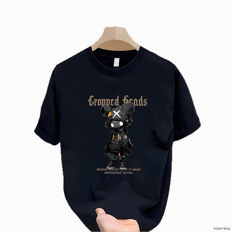 Trendy Brand Gloomy Bear Street Style Navy Blue Short-Sleeve T-Shirt