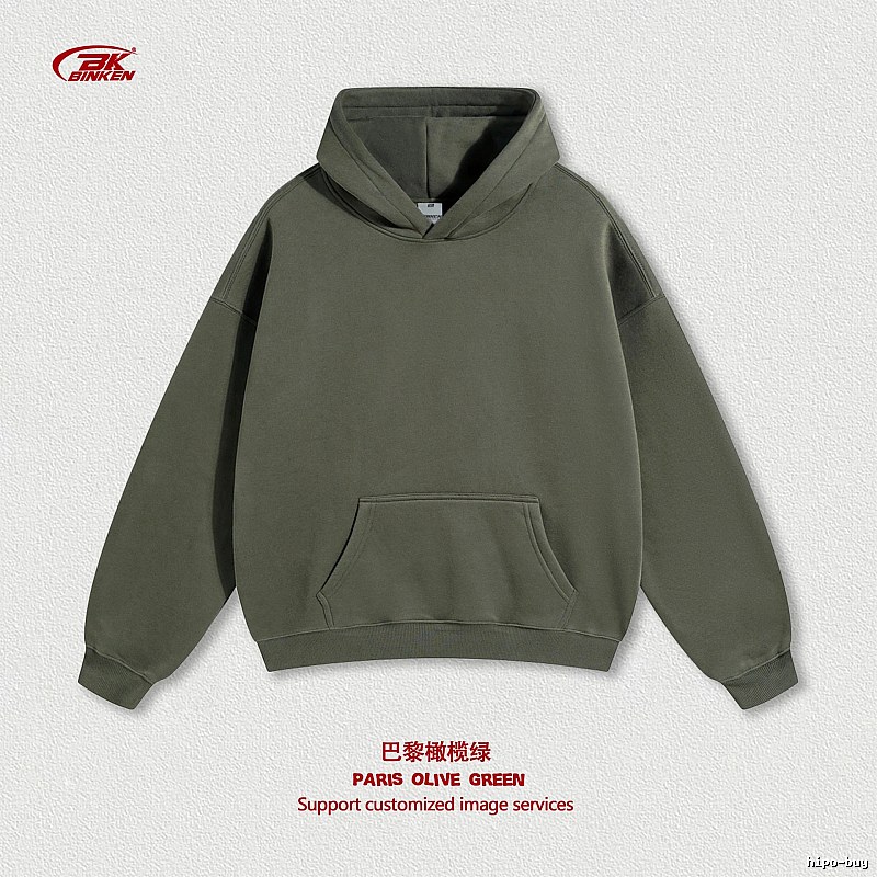 Urban Pullover hoodie Navy Blank Kangaroo with Statement Pattern