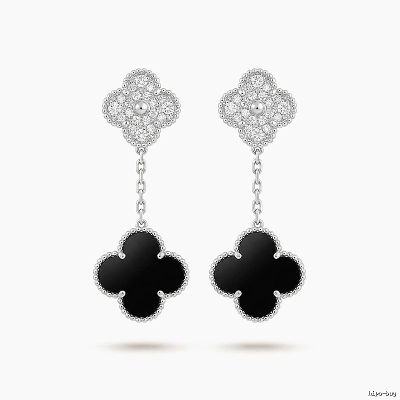 Van Cleef & Arpels Alhambra Black Onyx Earrings
