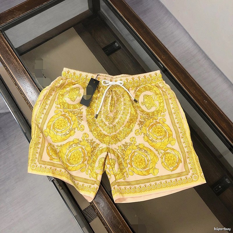 Versace Baroque Luxury Style Yellow Casual Shorts