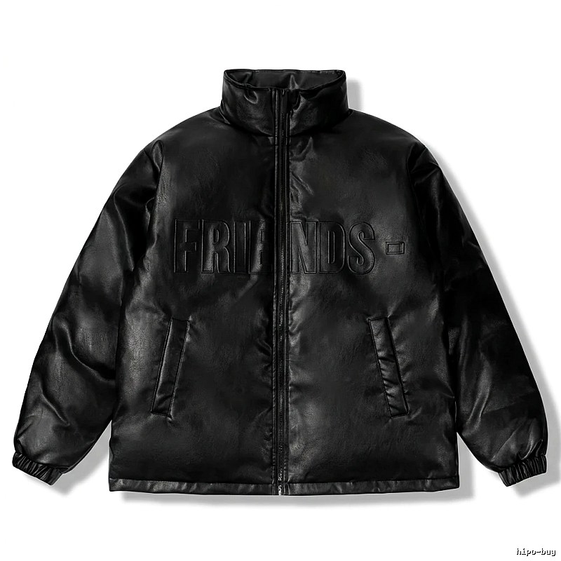 Vlone black trendy and cool style cotton-padded jacket