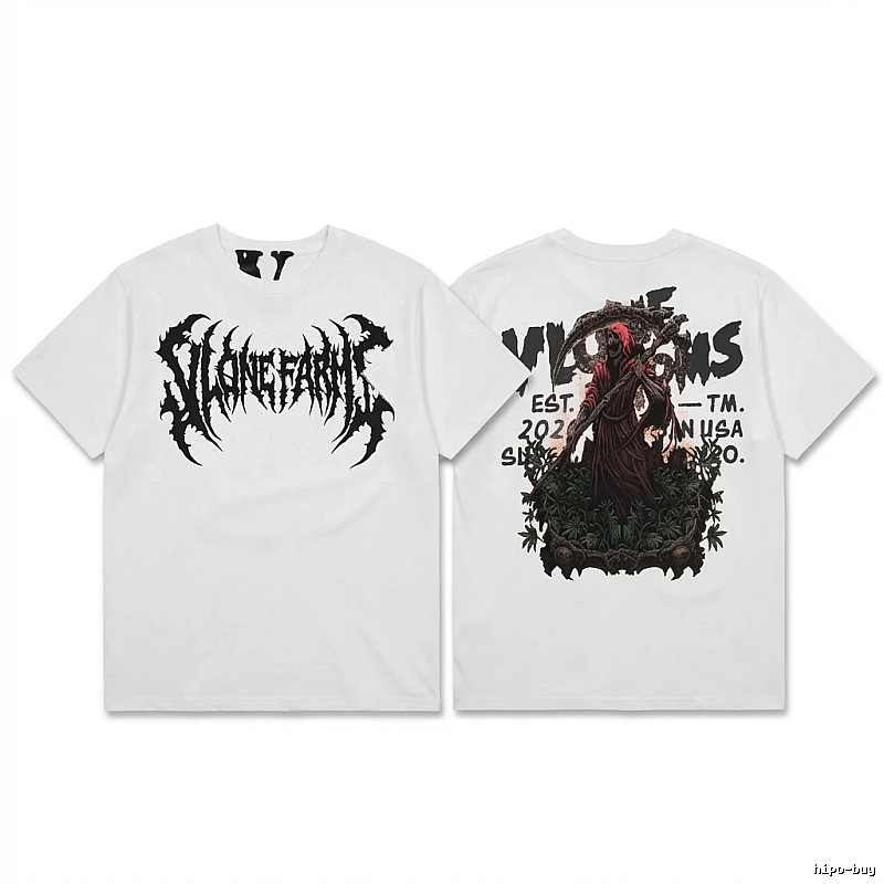 Vlone Dark Style White T-shirt