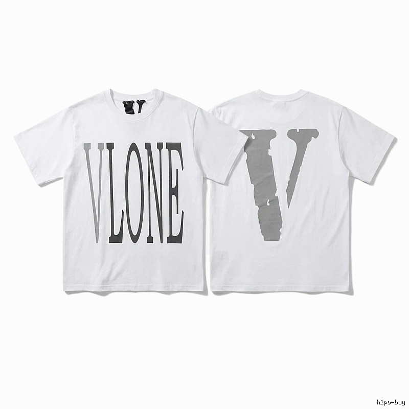 Vlone letter print simple white T-shirt