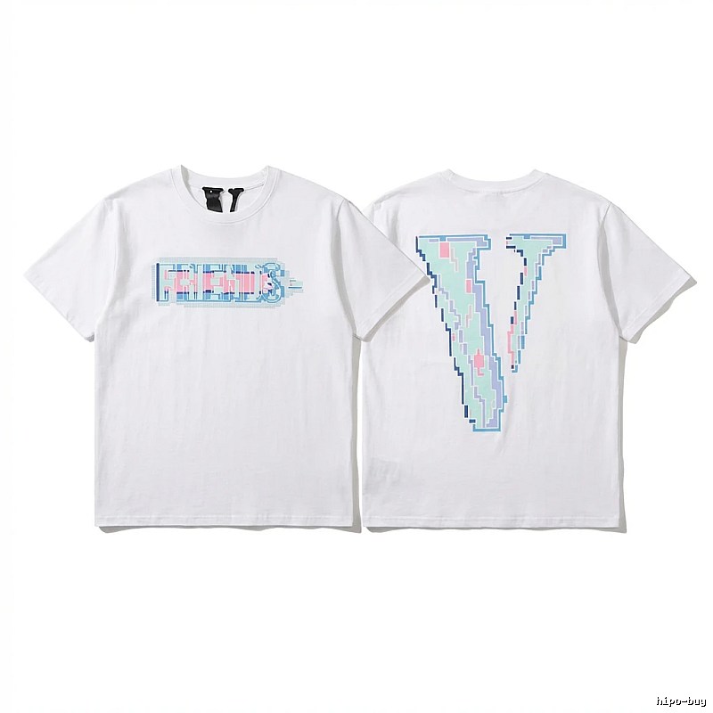 Vlone pixel - style white T - shirt