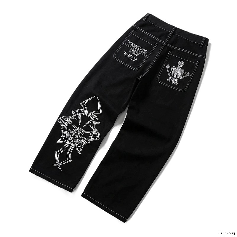 Y2K-style black jeans