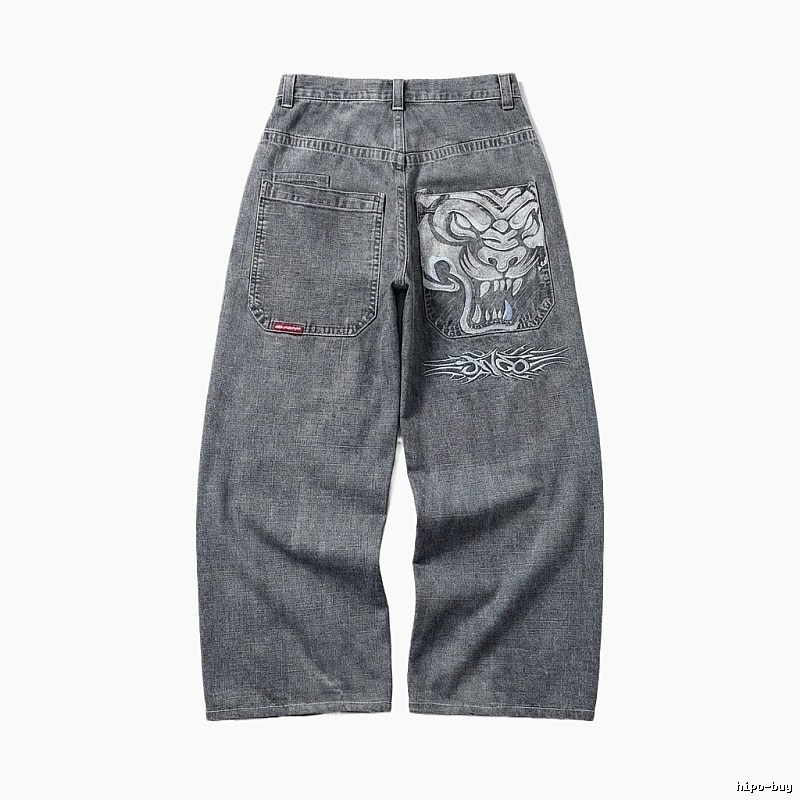Y2K style blue jeans